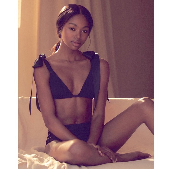 Anthropologie Satin Bow Shoulder Bra.
